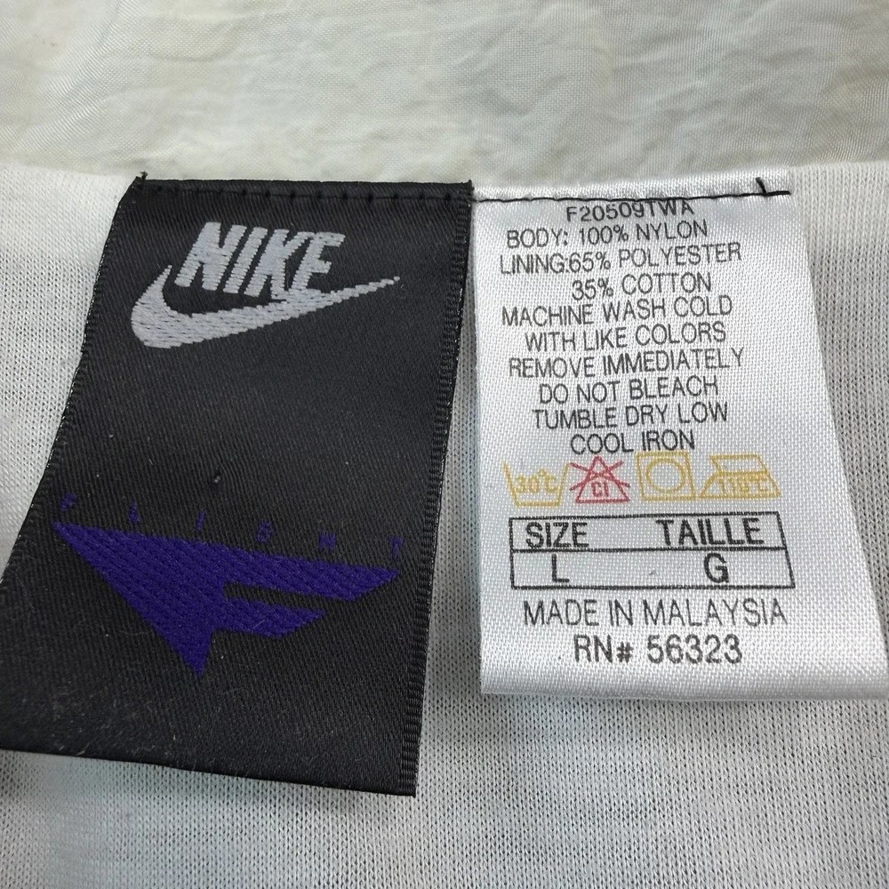 Vintage Nike Flight Windbreaker Track Jacket Men's Size Large Gray Black White